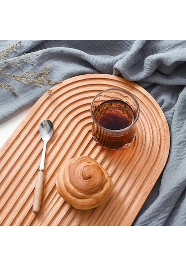 Morponi Oyuklu Bambu Kesme Panosu- Sunumluk- Dekoratif Pano 2'li Set Bambu