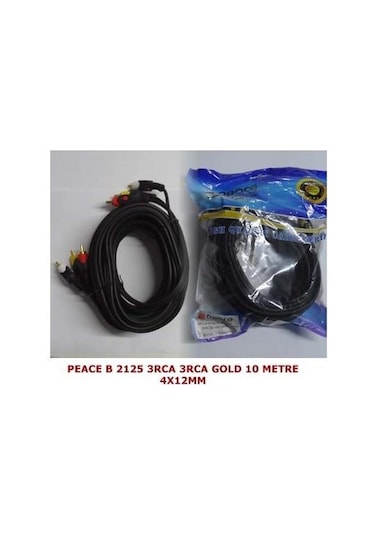 Peace B-2124 3 Rca Gold 4 X 12 Mm 5 Mt Jaklı Kablo