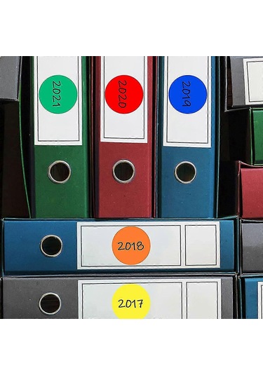 2 İnç Yuvarlak Renkli Kodlama Etiketleri 10 Çeşitli Renk Daire Nokta Etiketleri Kendinden Yapışkanlı Renkli Düz C Çok Renkli