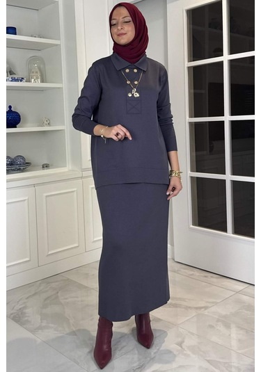 Sare Triko Takım Antrasit Çok Renkli