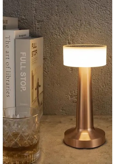 Rosegold Dekoratif Şarjlı Dokunmatik Led Masa Lambası Dimli 56r