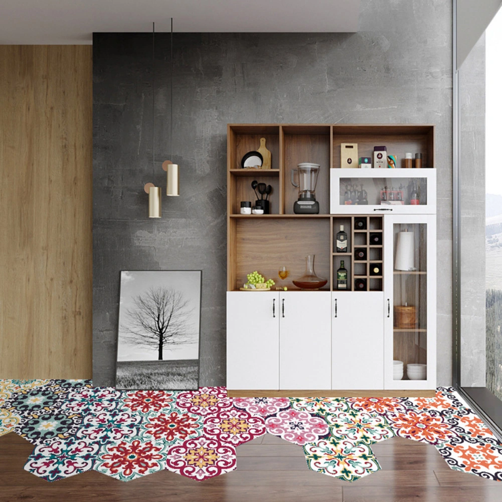 Geeroyoo Pvc Hexagon Dekoratif Zemin Çiviği - Otomatik Yapışkan, Su Geçirmez, Ev Dekoru İçin Mükemmel 10 Adet Diğer