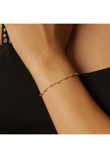 Mini Dorikalı Zincir Bileklik Sarı Altın