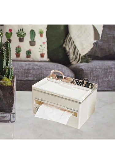 Suntek Mendil Kutusu Tutucu Banyo Tuvalet Kağıdı Mutfak Sütlü