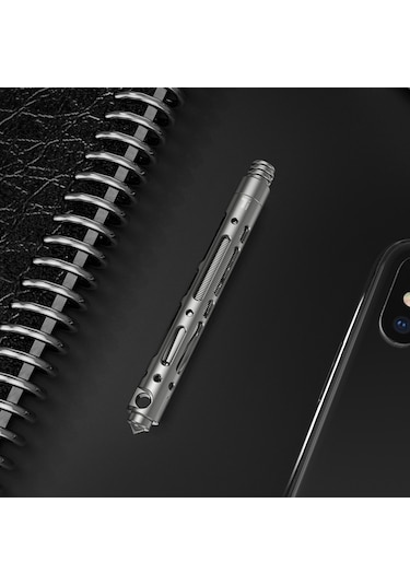 Aubyhe Titanium Alyuminyum Çok Amaçlı Taktik Kalem - Çarpıcı Pimli Cam Kırıcı, Savunma Ve Yazma Fonksiyonu, Taşınabilir Zsb007 Tabiat