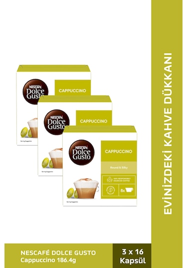 Dolce Gusto Cappuccino Kapsül Kahve 16 Adet X 3 Kutu Öğütülmüş