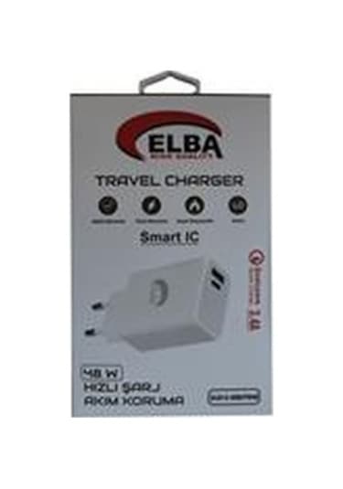 Elba ELB13 ELB-48W 3.4A USB-Pd48 (Usb+Type-C) Akıllı Koruma- Isıya Dayanıklı Hızlı Şarj Adaptörü