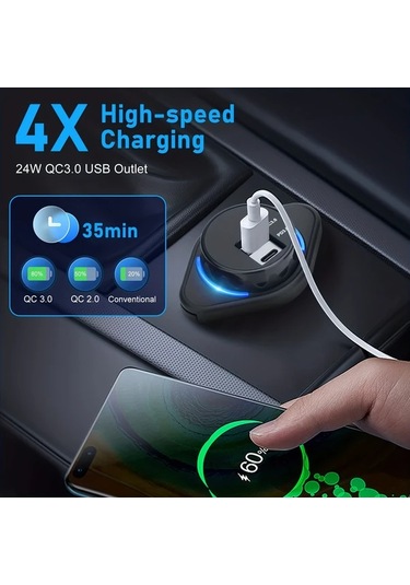 Honeybeeshop Clelo 12v Usb C Soket Çift Pd3.0 Qc3.0 24w 24v Araba Usb Portu Tip C 1 Takım