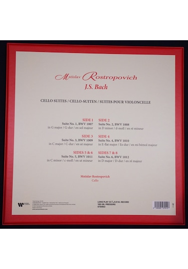 Mstislav Rostropovich - Bach Cello Suites 4 Lp Set Plak