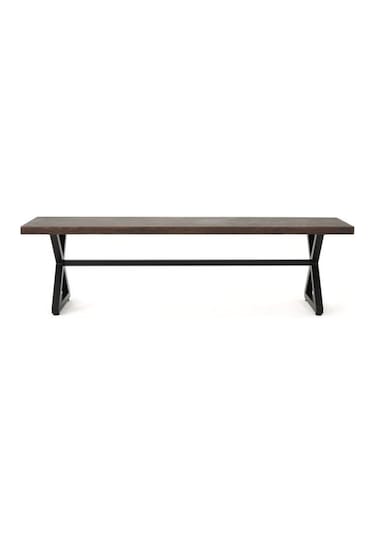 Metal Tasarım Bench Ahşaplı Dış Mekan  Bankı