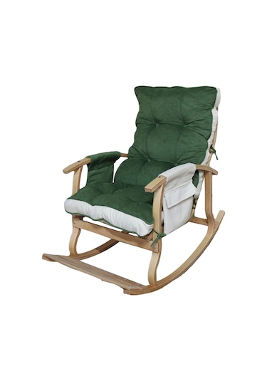 Mobildeco Padişah Lüx Ahşap Çift Minderli Çift Cepli Sallanan San Ceviz