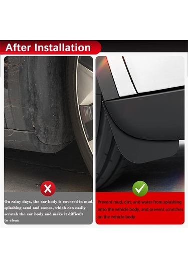 Anjiexun Tesla Model 3 Highland 2024 Araba Tekerlek Çamurlukları Koruyucuları Çamurluklar