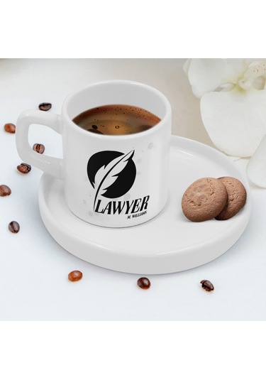 Bk Gift Kişiye Özel Sunum Tabaklı Avukat Tasarımlı Kahve Fincanı-11, Sevgiliye Hediye, Arkadaşa Hediye, Avukata Hediye Kobitmeyen137775 Bk Gift