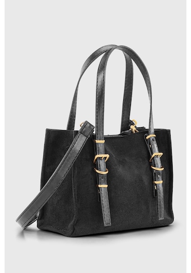 Housebags Kadın Süet Siyah Tote Çanta 267 Siyah Süet