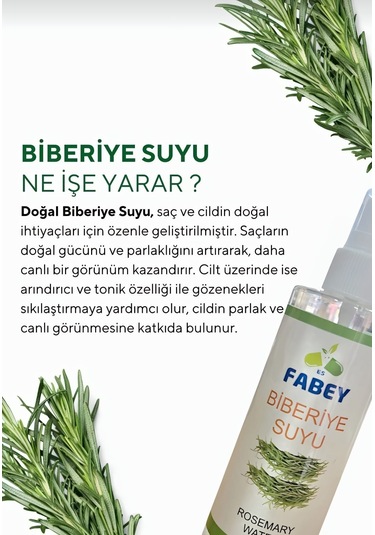 Biberiye Suyu Destekleyici Saç Toniği %100 Doğal - 200ml