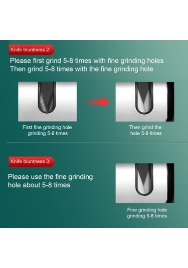 Novahub Yeşil 4-ın-1 Kesici Bileyici, 3 Aşamalı Hızlı Bileme, Kaymaz Mutfak Makas Bileyici Whetstone