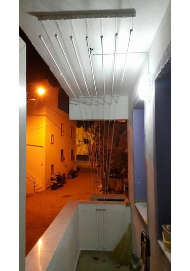 Çukurova Asansörlü Çamaşırlık Kurutma Askısı 7'li 200 CM Beyaz
