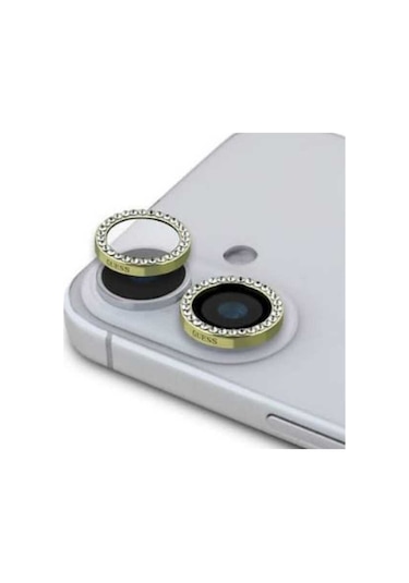 Apple Uyumlu iPhone  16 Taşlı Kamera Lens Koruyucu Altın