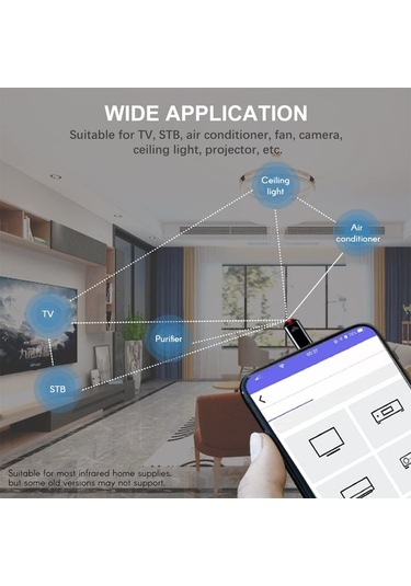 Wondernest Verici Telefon Kablosuz İr Blaster, Akıllı Tv Kumandası İçin, Lichen Model Siyah