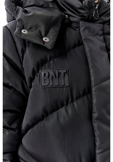 Benitto Kids Erkek Çocuk Kapüşonlu Kalın Kışlık Mont 51335 Siyah