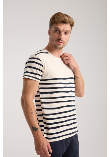 Akbeniz Erkek Krem Sıfır Yaka Kısa Kol Şortlu Pijama Takımı