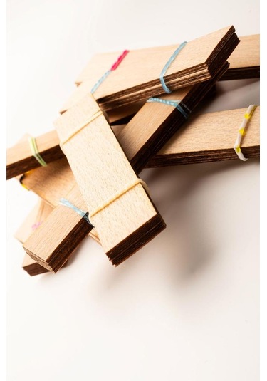 Ahşap Mum Fitili - 30 Adet 20mm X 100mm X 0,5mm Kahverengi