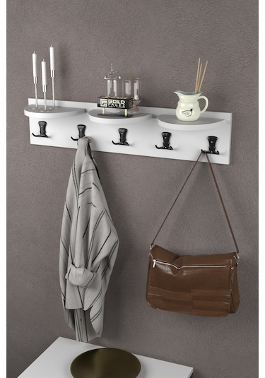 Askılık Duvar Elbise Askılığı Portmanto Beyaz 80 Cm Diğer