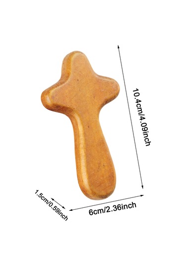 Suntek Elinizi Tutmak İçin Ahşap Haç İsa Açık-kahverengi