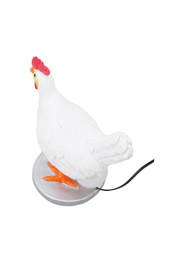 Xiyyadms Tavuk Figürlü Led Mumluk Usb Sıcak Işık Reçine Dekoratif Heykel Ev Dekoru Yumurta Desenli Diğer