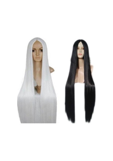 Lebıhmurah Wg192 100 Cm Harajuku Anime Cosplay Peruk Genç Uzun Düz Sentetik Saç Peruk Kostüm Partisi Peruk Kadınlar Için