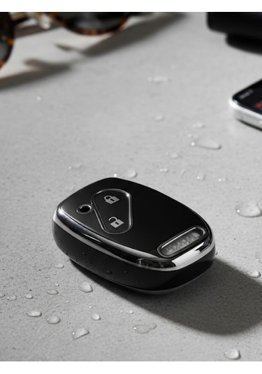 Honda Civic Jazz Cr-v Accord 2 Buton Nano Anahtar Kılıfı Siyah-gümüş