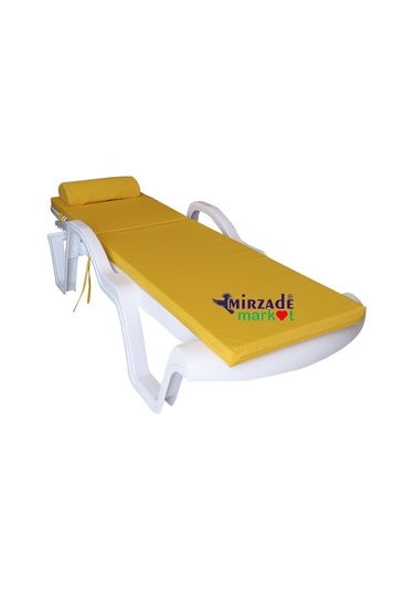 Mirzademarket Şezlong Minderi Lüks Su Geçirmez Kumaş Fermuarlı-Sarı