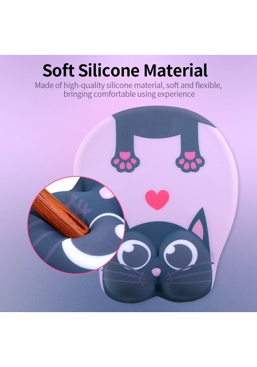 Skycity Kedi/rabbit/bowknot Desenli Silikon Fare Pedini, Dizaynlı Bilek Desteği İle Kaydırma Kabiliyeti Ve Kesin Konumlandırma Özelliğiyle