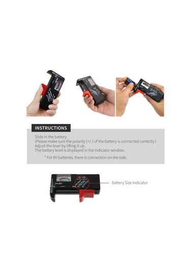 Pil Evrensel Düğme Pil Renk Kodlama Ölçer Volt Test Cihazı Ekran