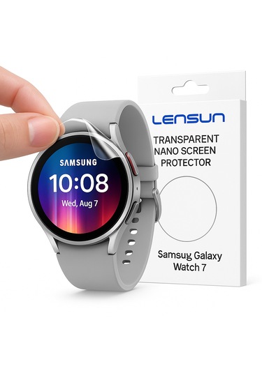 Lensun Şeffaf Nano Ekran Koruma Samsung Uyumlu Galaxy Uyumlu Watch 8 Classic