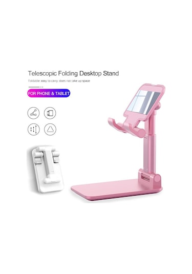 Teleskopik Uzayıp Kısalan Model Masaüstü Telefon Tutucu Aynalı