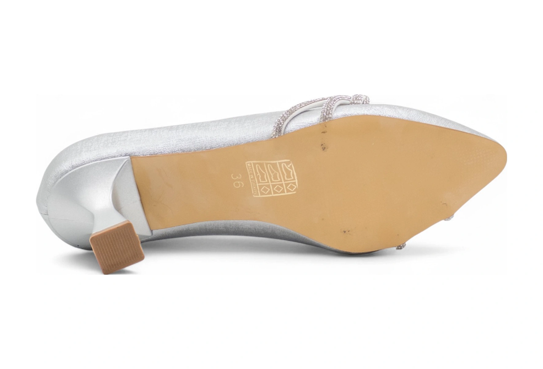 Bilener 0803 Taşlı Kadın Stiletto GÜMÜŞ
