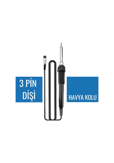 8586 İstasyon Havyası ile Uyumlu Lehimleme Kolu – 3 Dişi Pinli Yedek Havya Kalemi