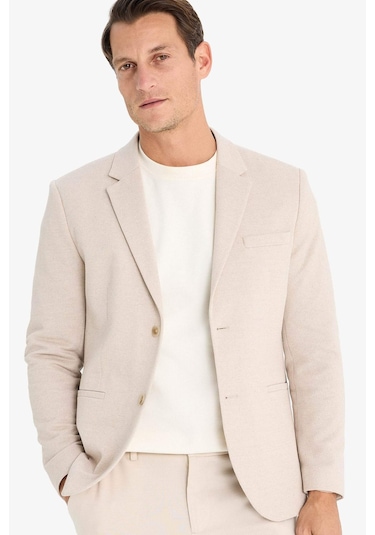 DeFacto Slim Fit Dar Kesim Astarlı Düğmeli Blazer Ceket N0503AZ25SPBG224