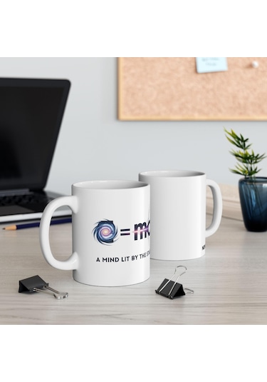 E Mc² Einstein Kupa, Bilimseverler Ve Fizikçiler İçin Tasarım Kupa Bardak Hediyesi Beyaz