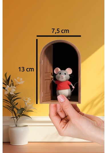 Sevimli Fare Stickerı 3 Boyutlu Görünüm 13x7,5 Cm Çok Renkli