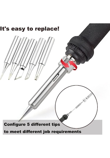 Havya Seti 60w Ayarlanabilir Sıcaklık Termostatı Elektrikli Havya