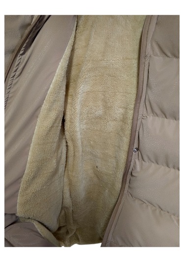 Kız Çocuk Kapüşonu Bilek Kısımları Kürklü Peluş Astarlı Midi Boy Vizon Renk Mont Vizon