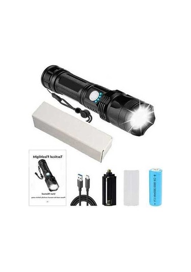 Ulzyvf Createtech Zoomlanabilir, Yürüyüşü, Yüksek Yüksek Xhp50.2 Taktik Su Siyah Şarj Mod, Lumen, Kamp Işıkları, Ipx7 İçin Güçlü Geçirmez Fener, Dağ Acil Durumlar İçin 90000 Lümen, Mf Siyah Siyah