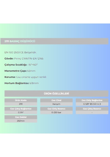 Karışım Gazı Regülatörü 2111