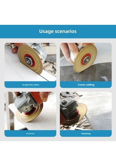 Hombey Kaya Taşı Kesme Ve Zımparalama Diski, 45 Derece Köşe Oluşturma, Kenar Düzenleme, Çatlamaz, Açı Zımpara Makinesi Uyumlu