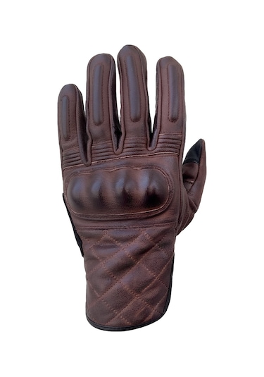 The Biker Jeans Hammer Brown Korumalı Motosiklet Deri Eldiveni