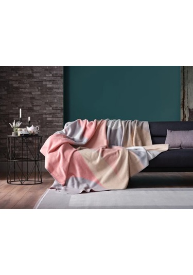 Doqu Scala Battaniye Çift Kişilik Pudra Diğer