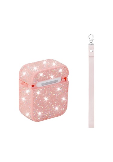 Apple Airpods Zore Airbag 45 Bilek Askı Aparatlı Simli Şeffaf Kılıf Gold