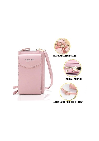 Kadın Çapraz Askılı Telefon Çantası Pembe Diğer